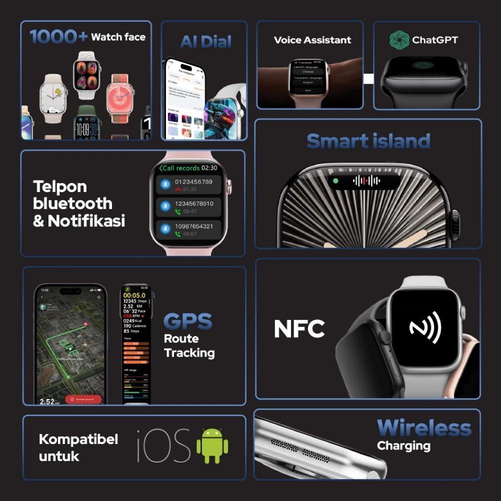 BestPromo Kairos Smartwatch S11 Max With 2.3" Hd Amoled Gps Nfc Waterproof Bluetooth Call Jam Smartw