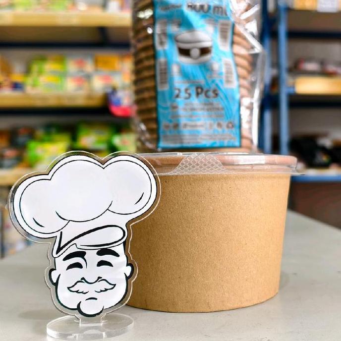 TERLARIS PAPER KRAFT BOWL PAPER 800ML + TUTUP (25PCS) / RICE BOWL 800ML / MANGKOK KERTAS 800ML / RIC