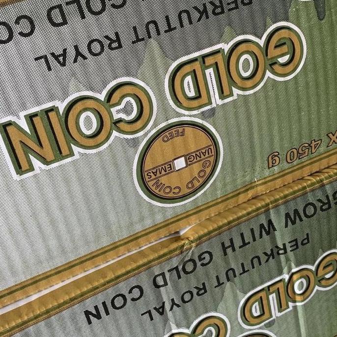 PRODUK FAVORIT - (Grab gojek only) GOLD COIN PERKUTUT KUTUT DUS ISI 20 BUNGKUS