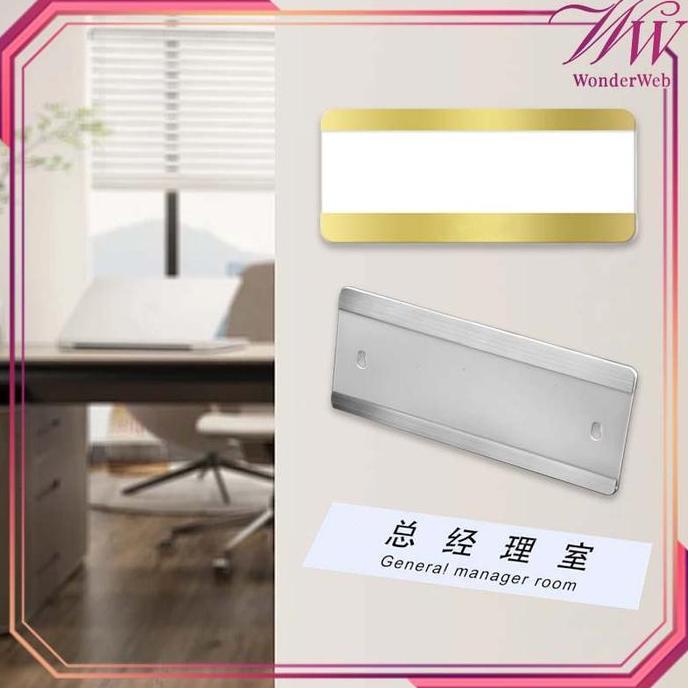 TERBARU 28CM*12CM PAPAN NAMA RUANGAN SLIDING STAINLESS PAPAN NAMA PINTU RUMAH NAME PLATE HOLDER PAPA