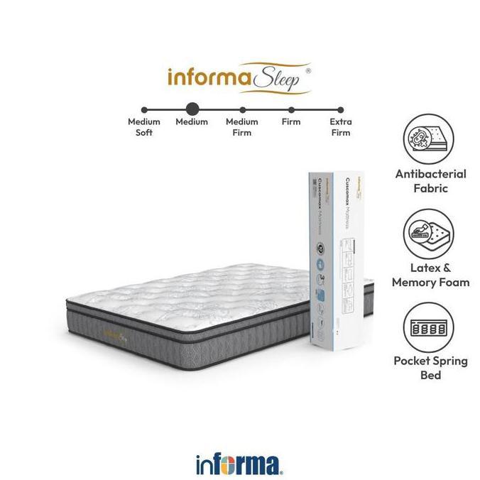 Informa Sleep 120X200X28 cm Cuscomax Kasur Pocket Spring Bed In Box Alas Tidur Dipan Perabot Kamar T