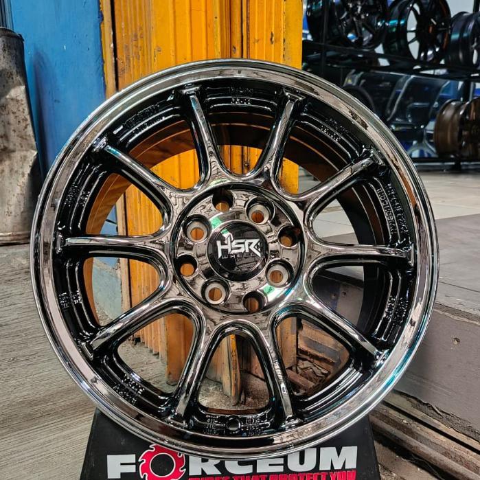 HSR FE03 BLACK CHROME R15 /pelek racing ring 15 murah /promo velg ring 15 black chrome ring 15