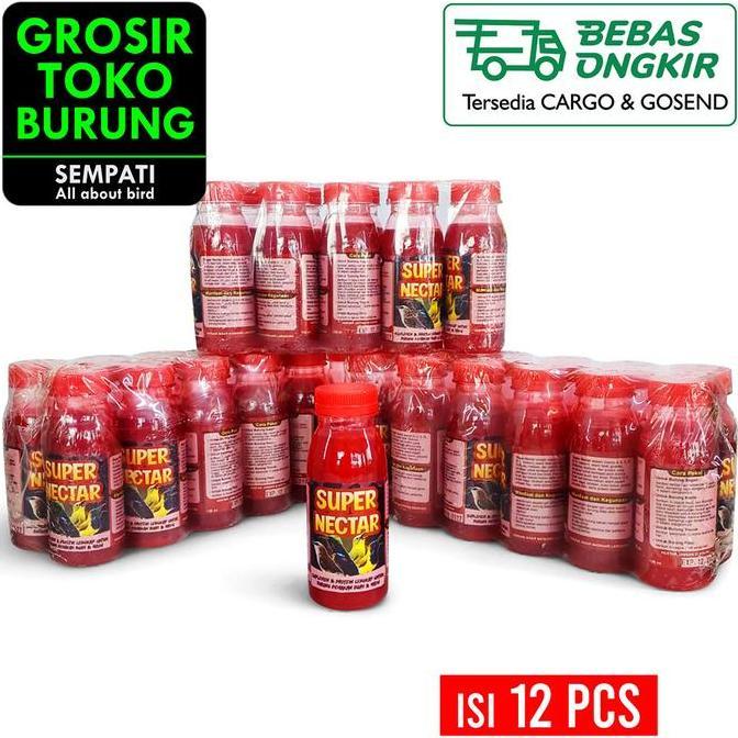 TERBARU - SEMPATI GROSIR Super Nectar Nektar 150ml Isi 12 Pcs Vitamin Suplemen Protein Burung Sogon 