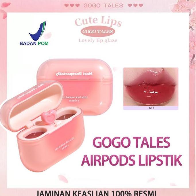 SALE - BPOMCOD | Lipstik Cloud Sense Duplex Lip Glaze Dual Colour Lip Glaze Headphone Lip Glaze lipt