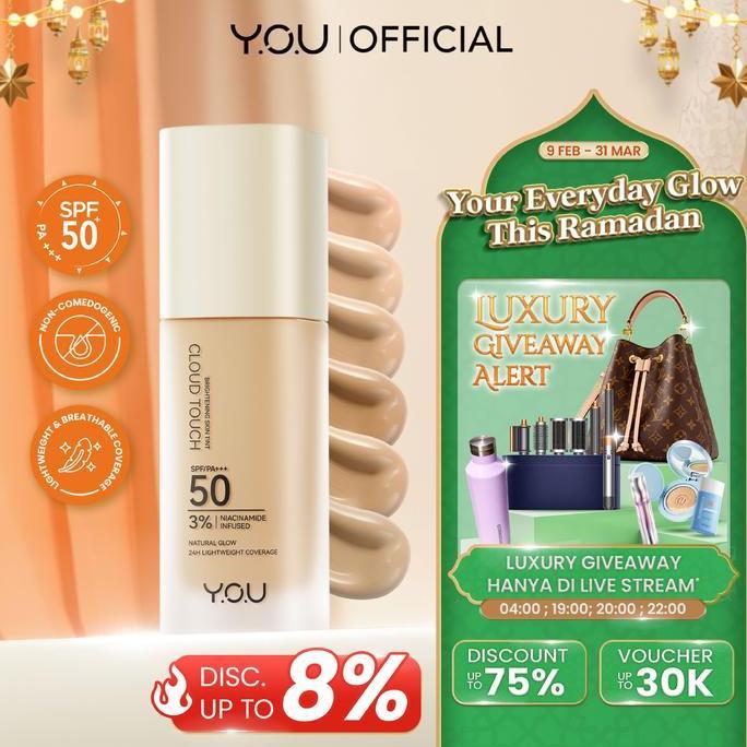 PRODUK FAVORIT - [UPGRADE] YOU Cloud Touch SPF 50++ |Perfect Coverage Blurring Skin Tint 3% Niacinam