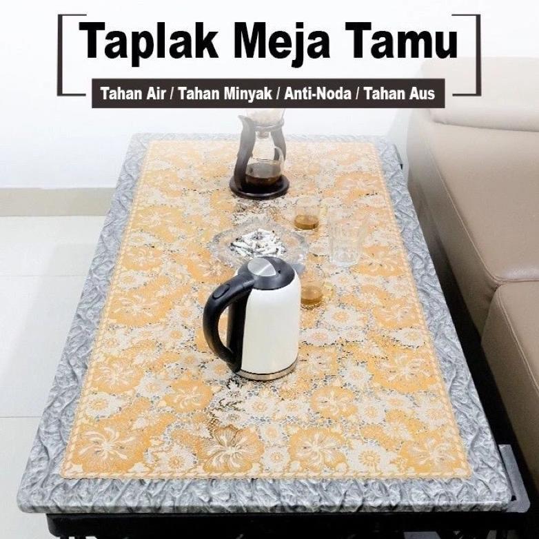 BEST SELLER TAPLAK MEJA RUANG TAMU MURAH ANTI AIR / TAPLAK MEJA EMAS GOLD / TAPLAK MEJA LEBARAN / TA