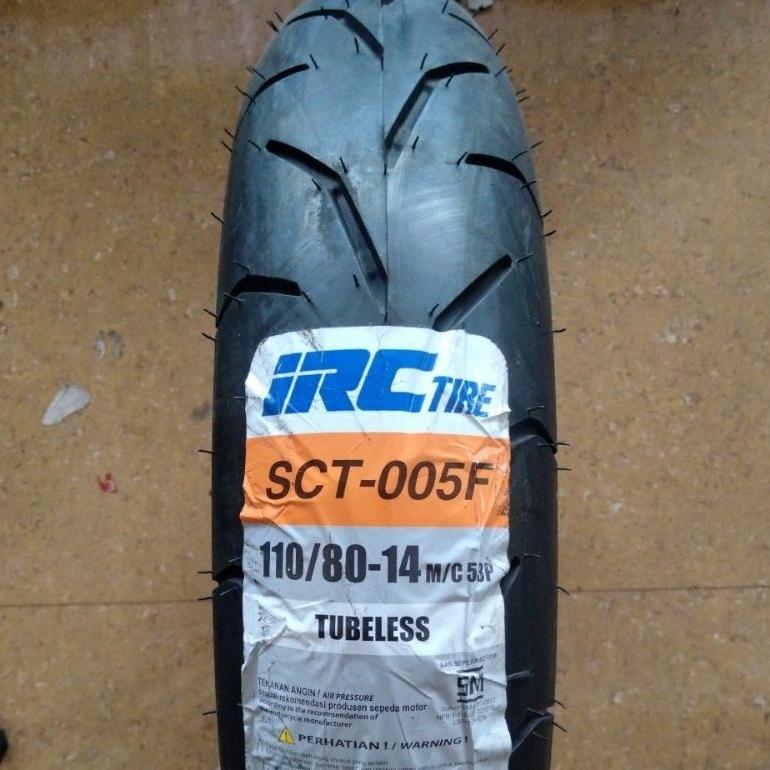 IRC 110/80 14 TUBELESS IRC SCT 005F BAN 110 80 RING14 SCT-005F SIZE STANDAR DEPAN BELAKANG PCX VARIO