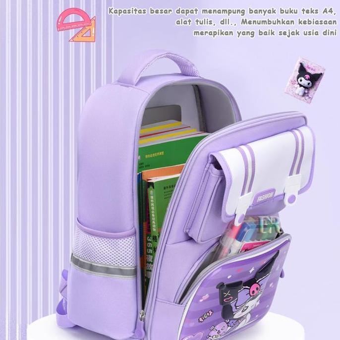 SOJEHBOW LNR Shop Tas Sekolah Ransel Gendong untuk Anak Perempuan Tema Sanrio Kuromi My Melody Playg