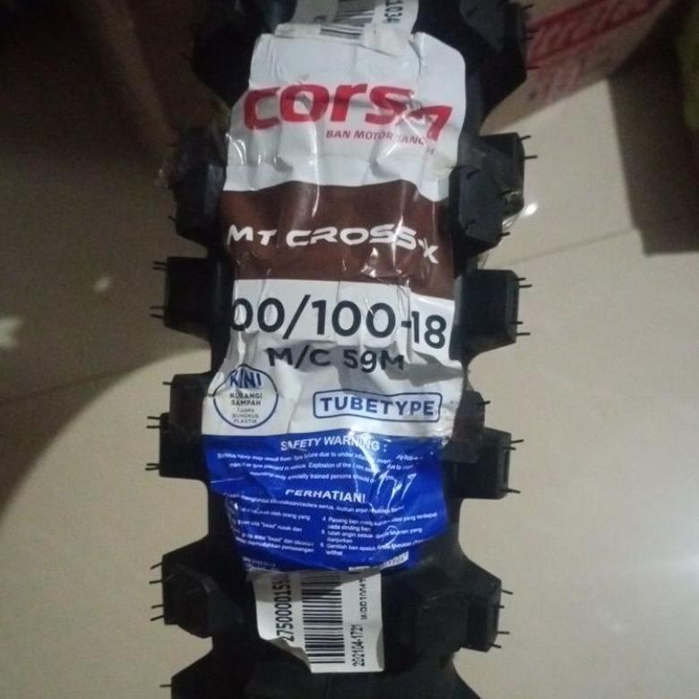 BAN TRAIL CORSA 100 100 RING 18 MT CROSS-X 100/100-18 Ban Luar Motor Tril Traill Trial Tubetype