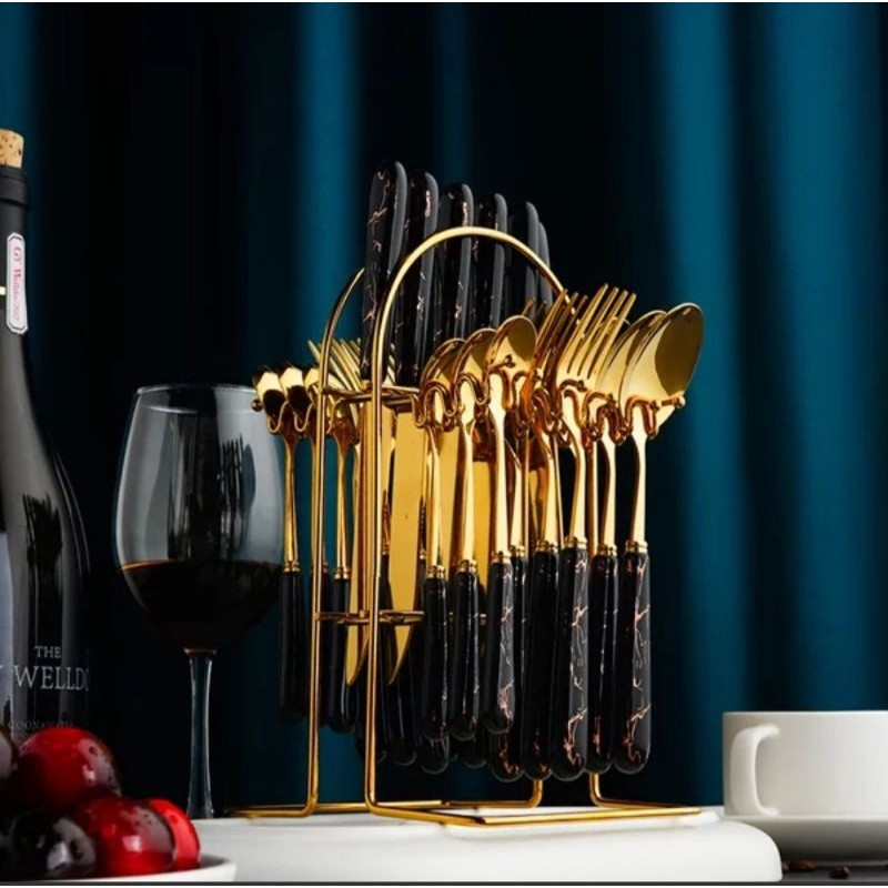 Aveline Sendok Set Sultan / Sendok Gold / Egg Spoon Gold / Stainlees Steel / Sendok Gold Set Mewah