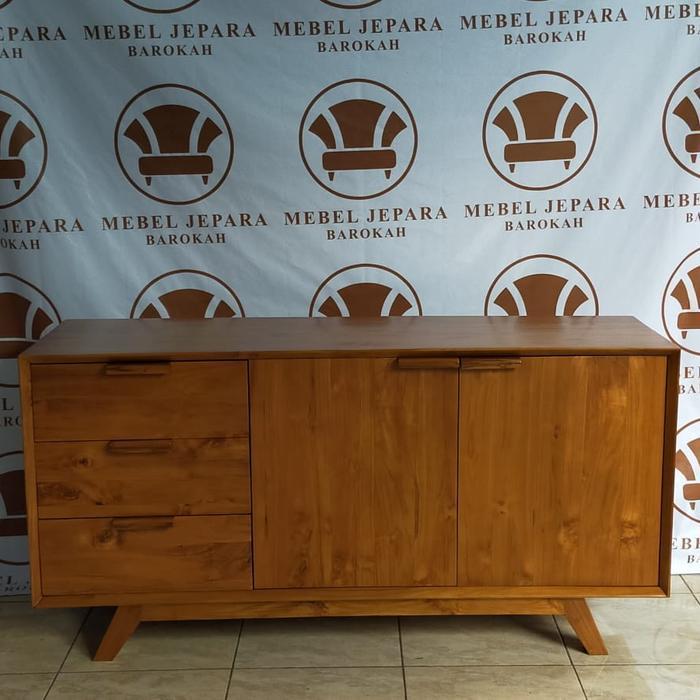 Meja Bufet TV Cantik Mentah Kayu Jati Mebel Jepara