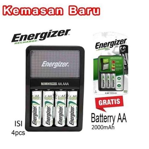 CHARGER BATERAI AA / AAA + 4 BATERAI AA 2000 MAH ENERGIZER MAXI