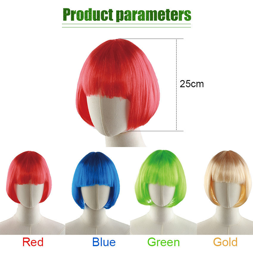Rambut Wig Bob / Wig Rambut Pendek / Wig Costplay Bob / Wig Rambut Palsu Lurus / Rambut Palsu