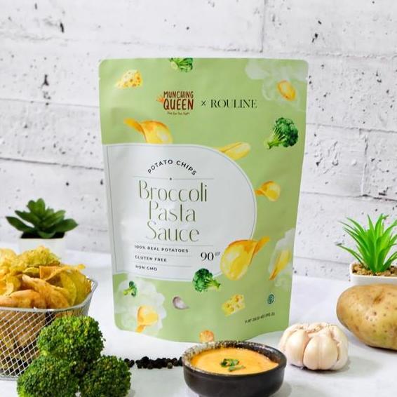 Broccoli Pasta Sauce Potato Chips Munching Queen 90Gr