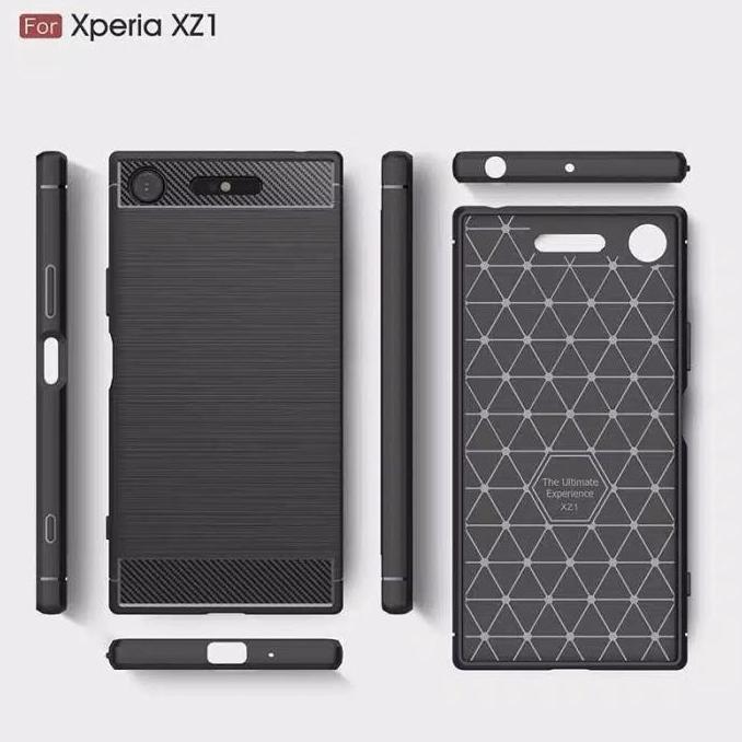 Case Sony Xperia XZ1 5.2 inc TPU Soft Case Brushed Carbon Sony XZ1