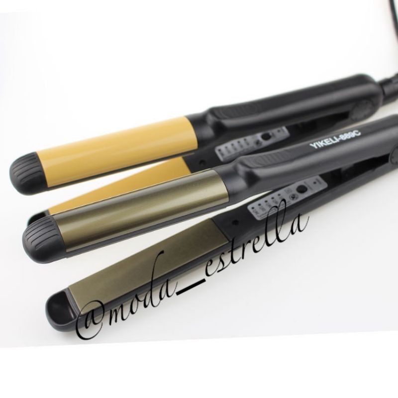 Catok Yikeli 889C Original 100% Curl & Straight Tourmaline Gold Platinum 2In1 Multifungsi / Catok Ha