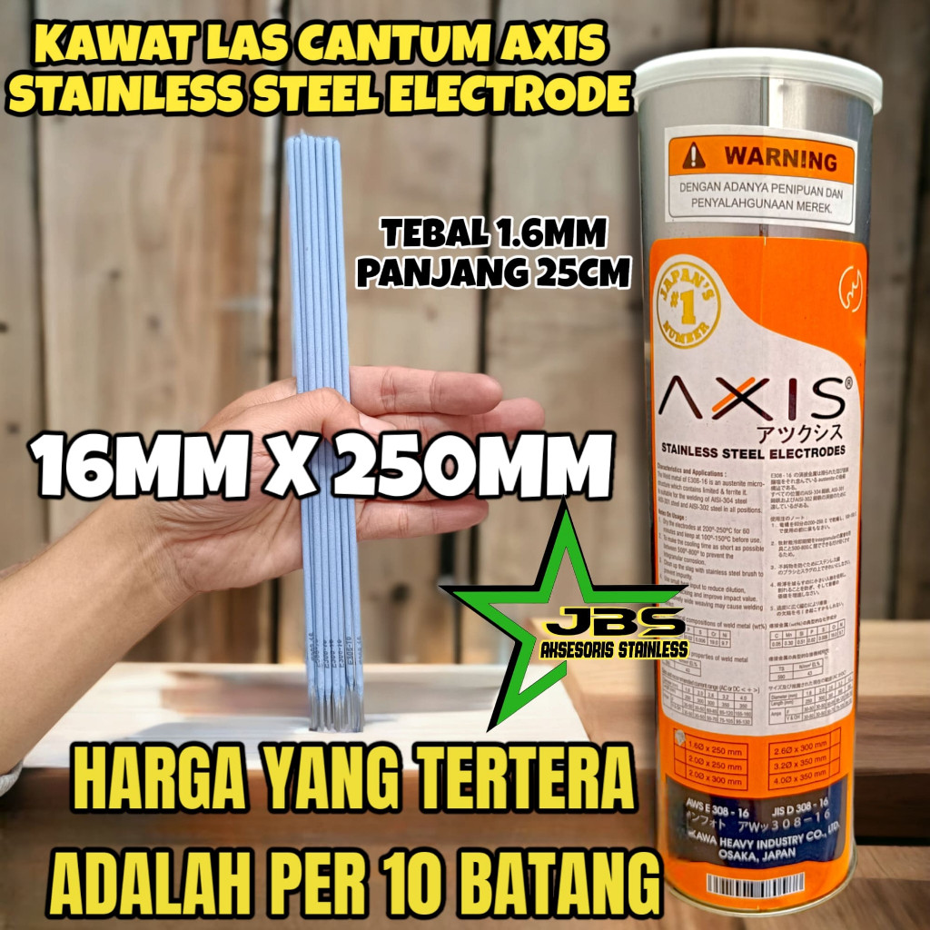 Kawat Las Cantum 1.6X250Mm E-308 Stainless Steel Electrode Axis (10Pcs)