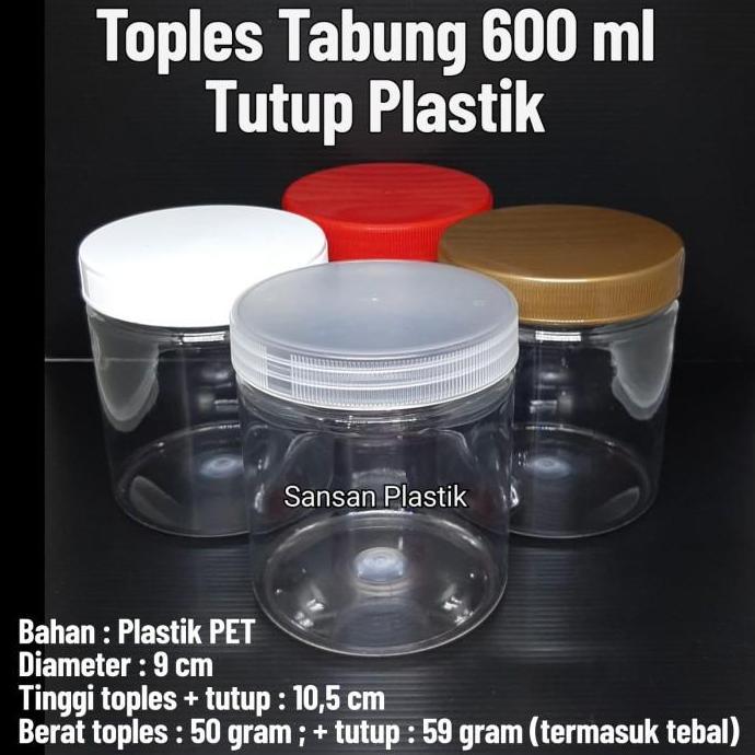 Toples Plastik 600ml /Toples tabung 600 ml