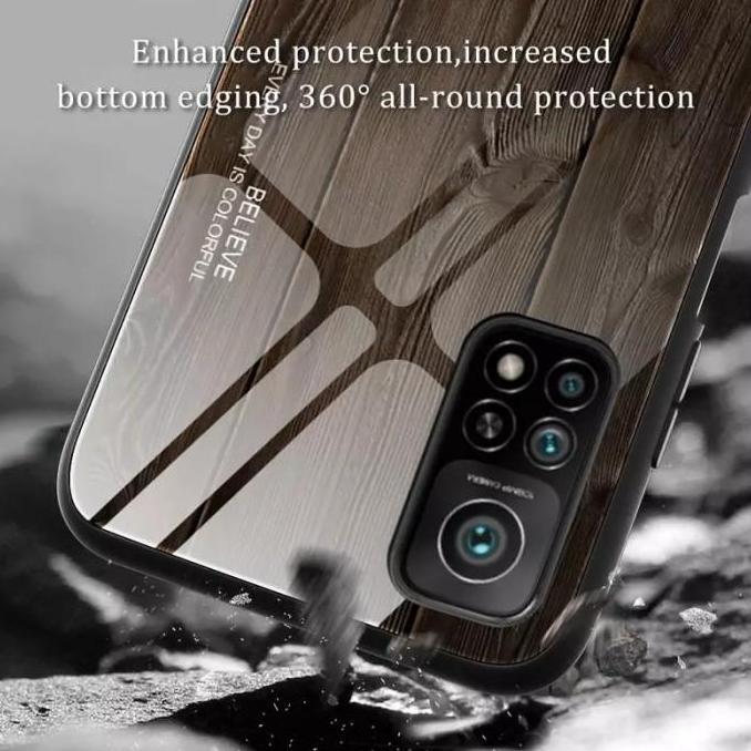 Woodgrain Glass Case Xiaomi Mi 10T Mi10T Pro Mi10TPro Cover Casing HP