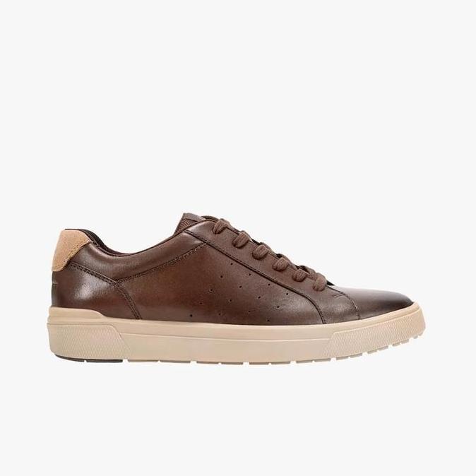 Ready ROCKPORT TARQUIN Original Sepatu Sneakers Pria Leather - Brown