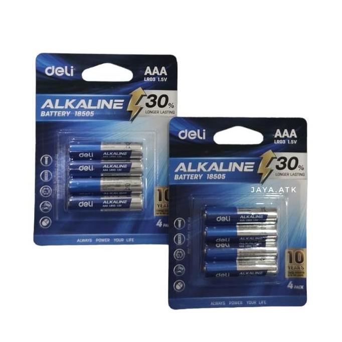BATERAI ALKALINE AAA KECIL 1.5V DELI 18505 SET 4 BATU BATERAI BATTERY