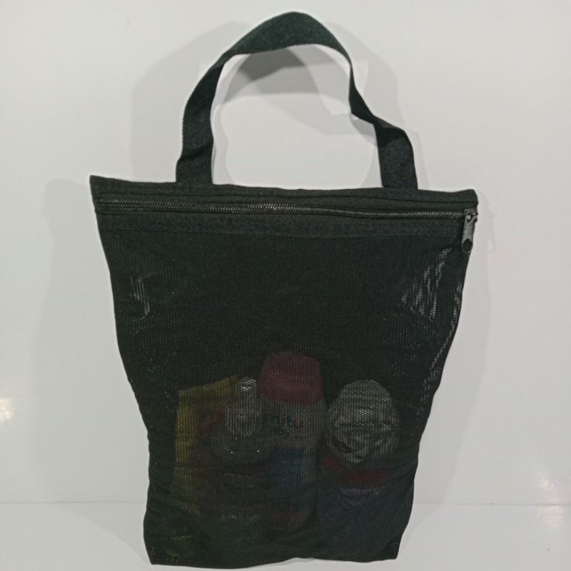 Tas Alat Mandi-Pouch Travel Bag Jaring Untuk Penyimpanan Alat Mandi