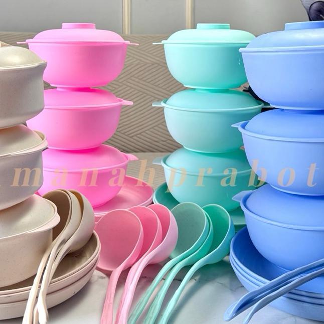 12Pcs Wadah Sayur Set+Tutup Basi Marjan Clio Oval Jumbo Tebal Baskom Sayur + Tutup Aestetic