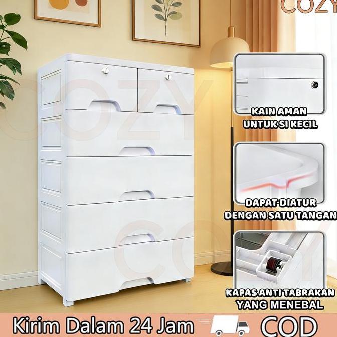 KOQOZIE COZY Lemari Pakaian Plastik Lemari Laci Plastik Lemari Laci /Kabinet Drawer Storage Cabinet 
