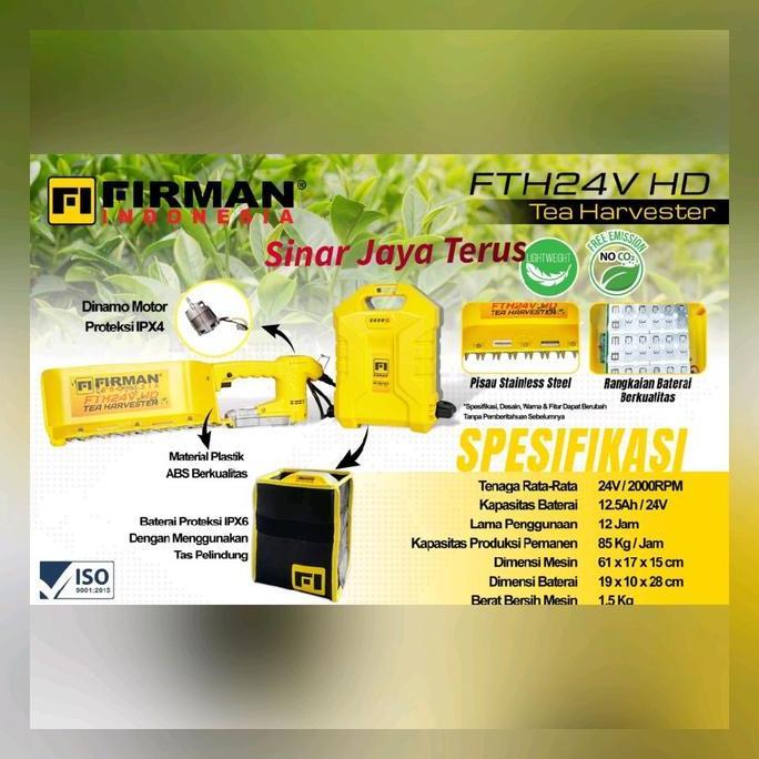 Ready Mesin Panen Teh Firman #  Tea Harvester Batery Firman FTH 24V HD Baterai Filter Jam