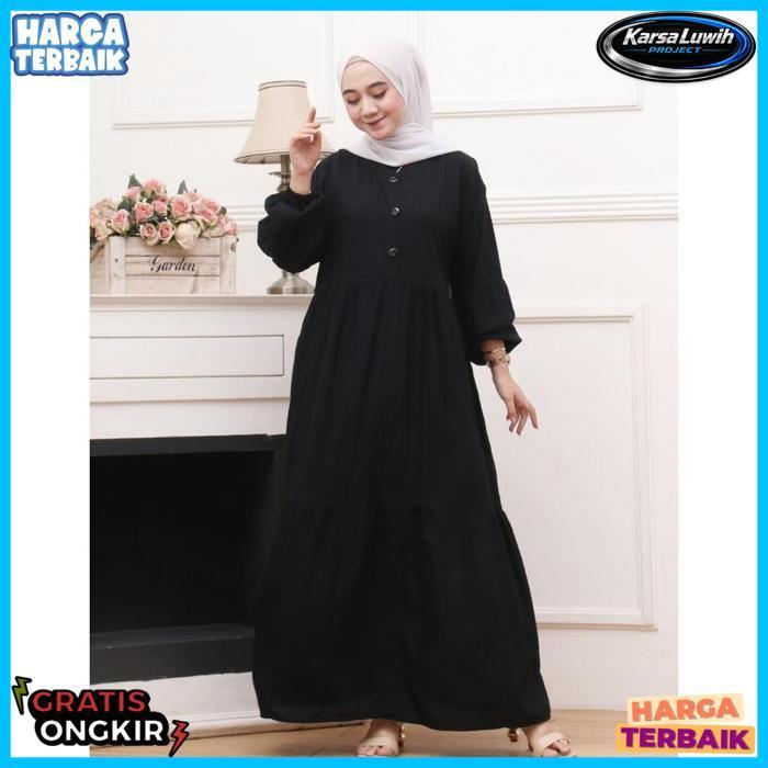 New Gamis Rayon Maxi Model Lengan Balon | Gamis Canda Maxi | Gamis Rayon Polos Susun Busui Friendly 