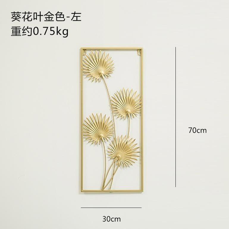 YANDIRUST BINGKAI HIASAN DINDING LOGAM EMAS / DAUN EMAS GINKGO BILOBA / HIASAN DINDING SKANDINAVIA /