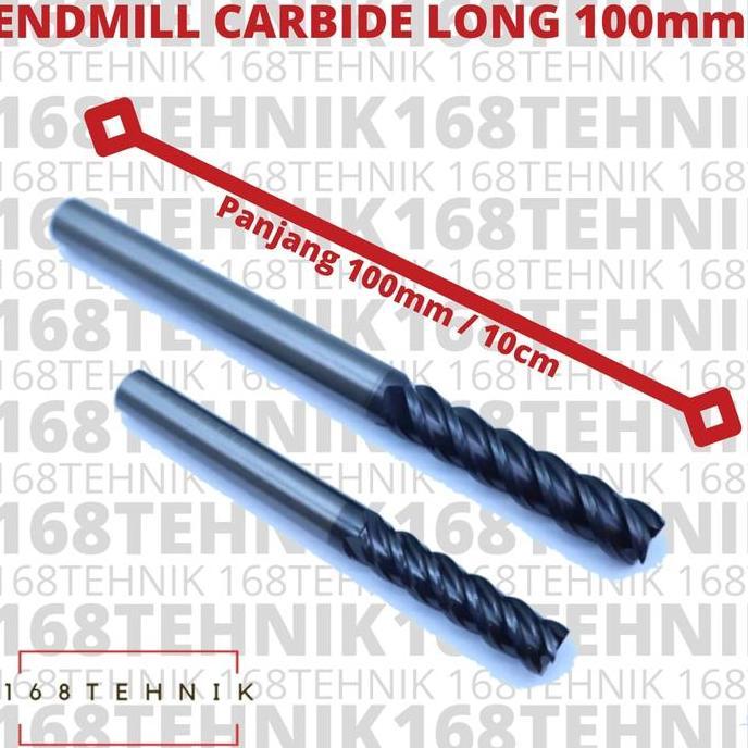 ENDMILL CARBIDE LONG 100MM SEMUA UKURAN  / PISAU CUTTER MILLING / ENDMILL CARBIDE LONG 3MM / ENDMILL