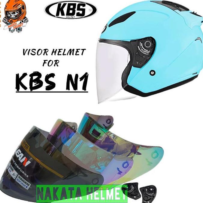 Kaca helm KBS N1 flat visor helmet kbs N 1 bening hitam red gold blue