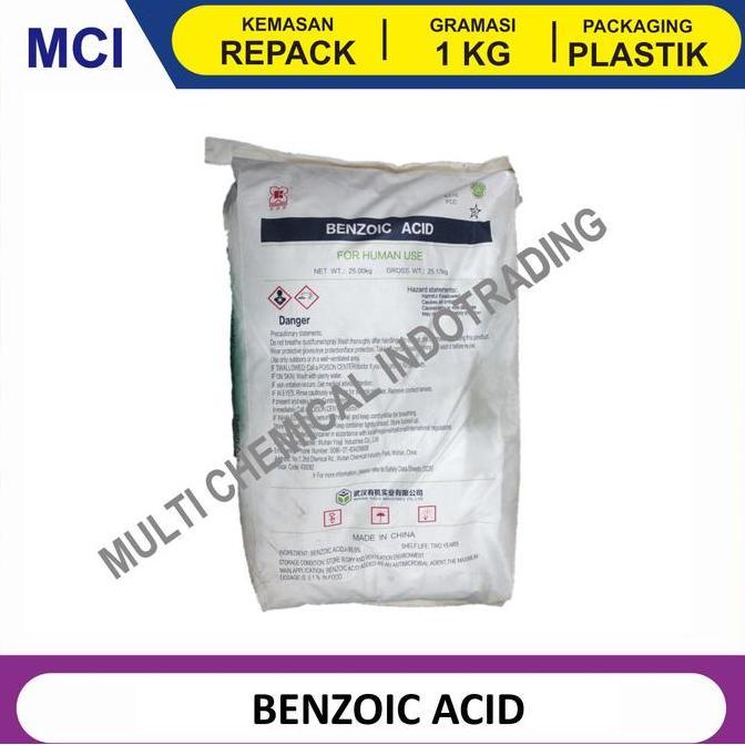 BENZOIC ACID PENGAWET FOOD GRADE / ASAM BENZOAT - REPACK 1 KG