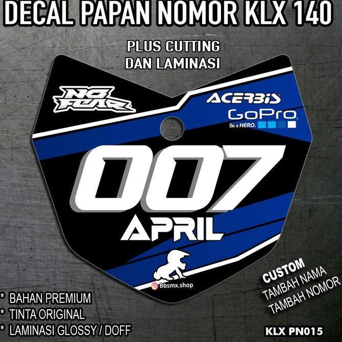 Decal Papan Nomor KLX 140