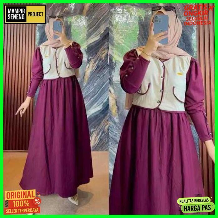Quality Livy Dress Rompi Gamis Wanita Remaja Dewasa Gamis Lebaran 2026 Model Terbaru