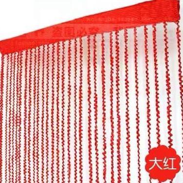 Ready tirai benang pintu ulir warna merah