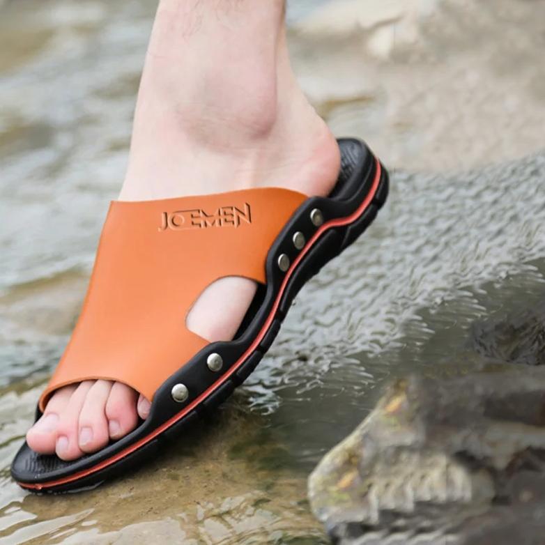 DISKON TERMURAH SANDAL KULIT LIMITED EDITION S 25 KEKINIAN SENDAL COWOK UNTUK JALAN JALAN KONDANGAN 