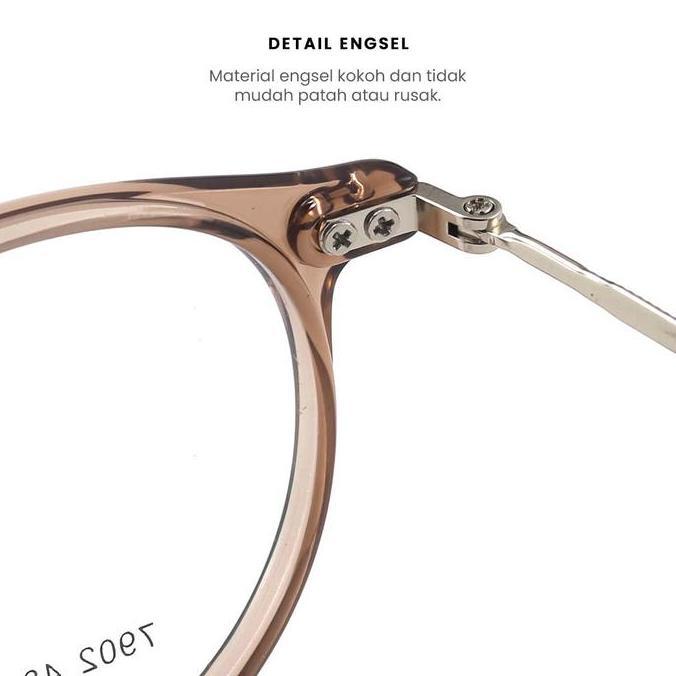 Kacamata Frame Round Fashion Blueray Photocromic Berrybarton 7902