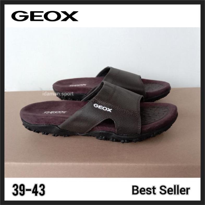 FREE ONGKIR SANDAL GEOX_PRIA KULIT SELOP COWOK / SANDAL BAPAK-BAPAK GANTENG BAHAN KULIT SLIP ON GEOX