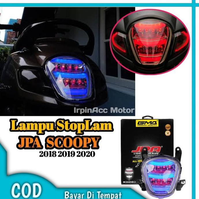 Lampu Stop Led Jpa Scoopy Fi New 2018_Led Merah Full-Biru