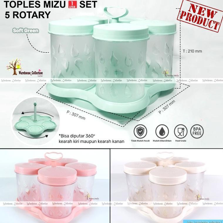 BEST SELLER TOPLES BERPUTAR SET 6 & SET 5 TOPLES GARASU & MIZU 1 LITER //  ROTARY NAMPAN PUTAR PLAST