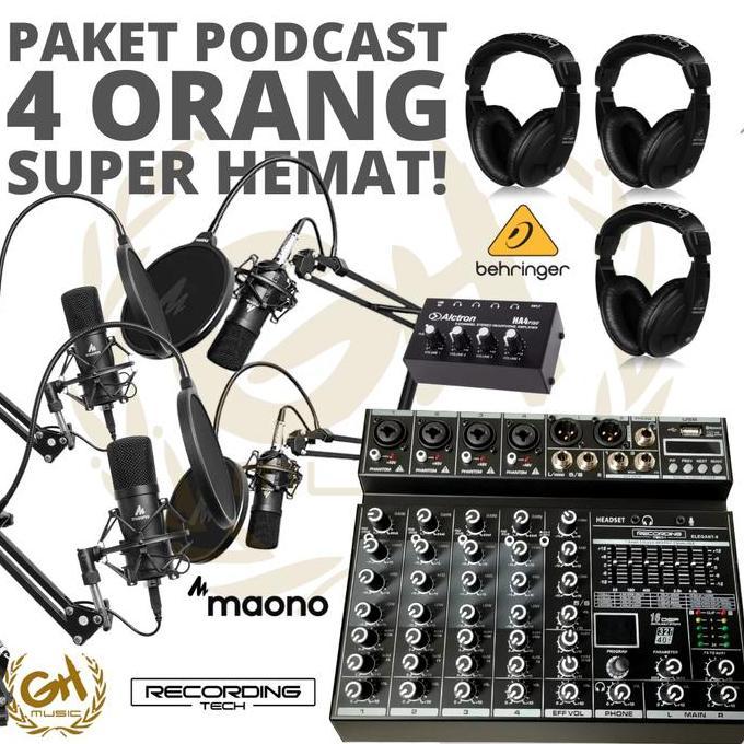 PAKET PODCAST 4 ORANG MURAH BERKUALITAS MAONO A03 + RT ELEGANT 6