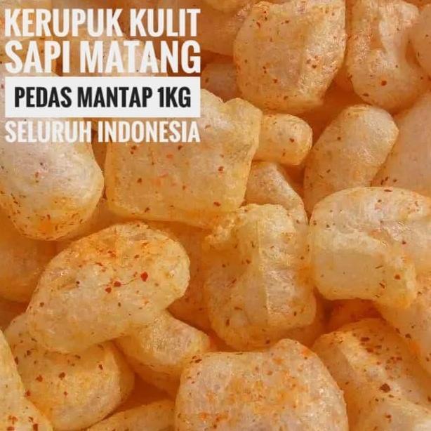 Kerupuk Kulit Sapi Matang Pedas Mantap 1 kg / krupuk Rambak Sapi