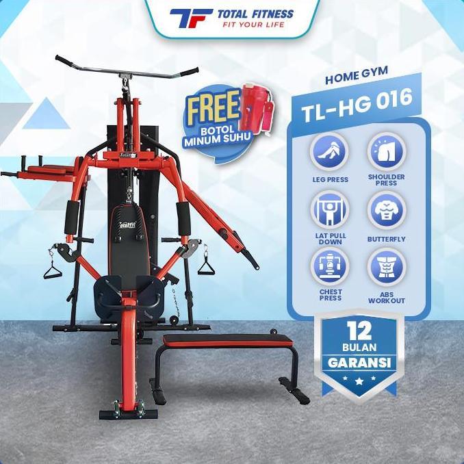 Muti Station Home Gym 3 Sisi TL-HG 016 75kg Fungsi Press Workout Asli