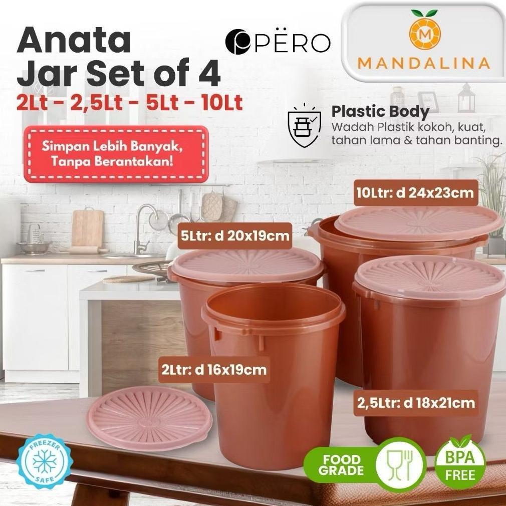 Pero x Mandalina Anata Jar Set of 4 - Toples Plastik Gentong