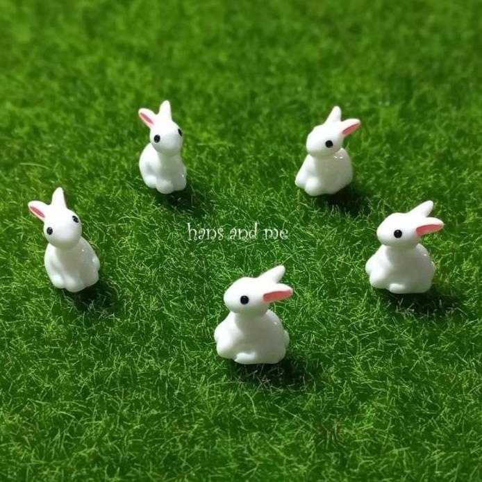 Kelinci Miniatur Maket Miniatur Resin Kelinci Mini Hiasan Paskah