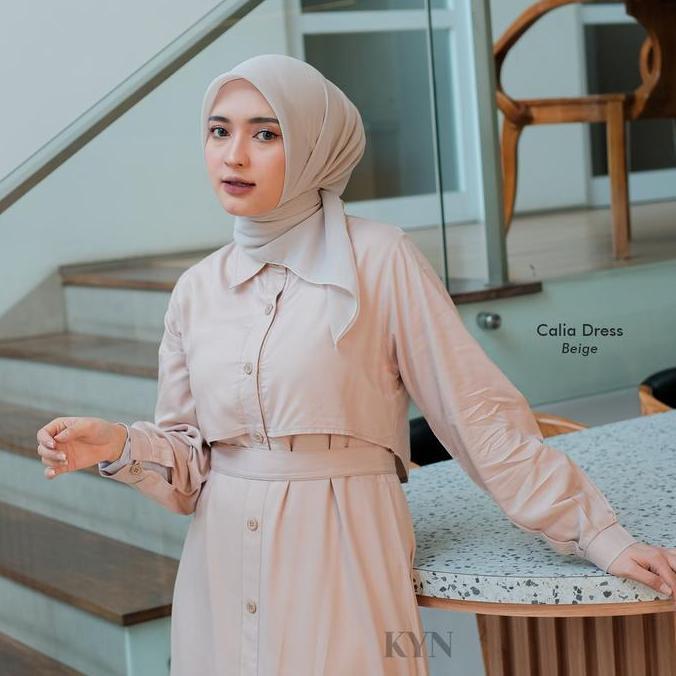 Zenitha - Calia Dress Dress Korean Style Kekinian Gamis Wanita Bahan Katun Popline Hitam Formal Nyam