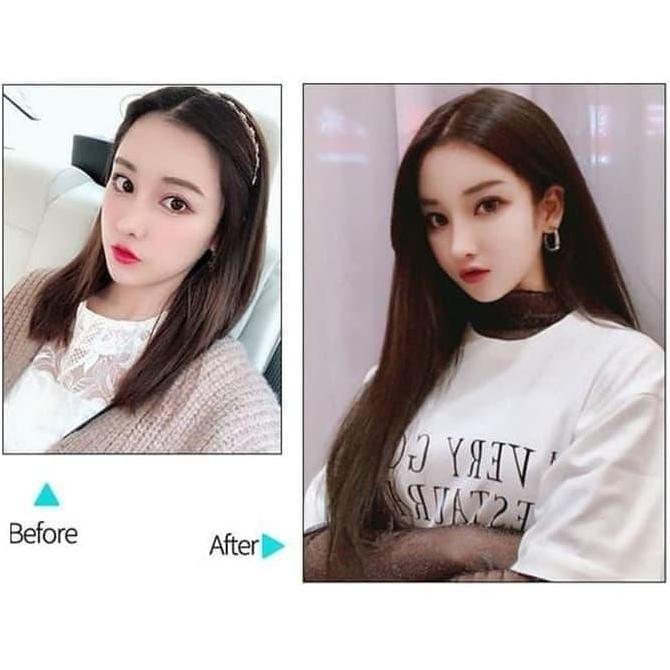 HLU half wig u shape lurus hair clip rambut palsu hair extension