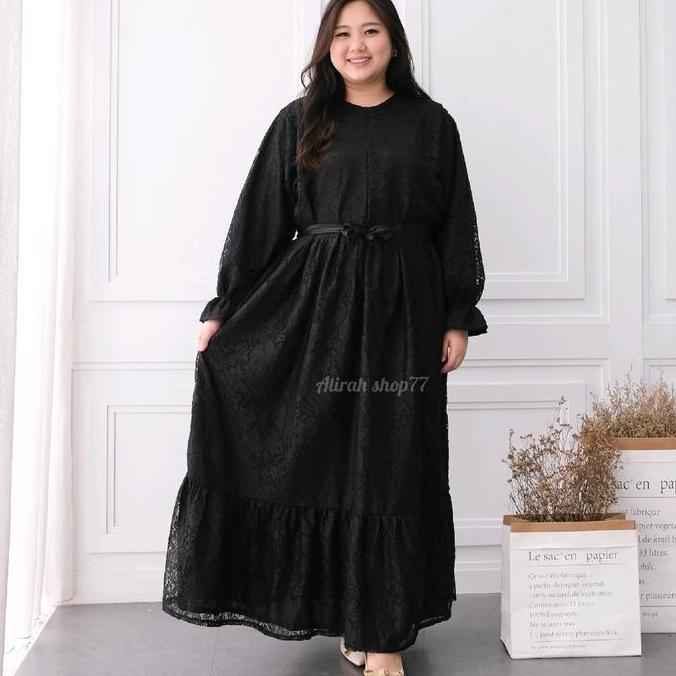 gamis abaya brokat jumbo Ld130 Ld140cm busui